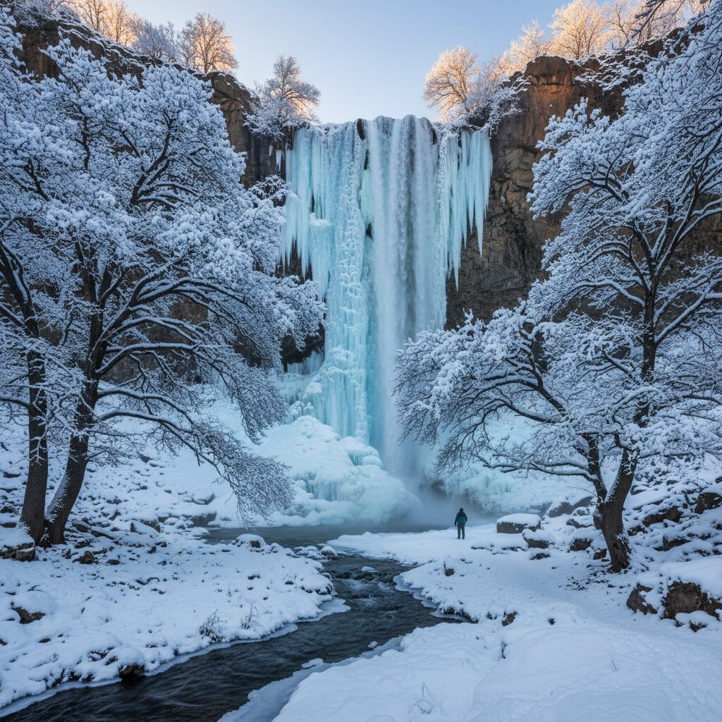 آبشار بیشه در زمستان