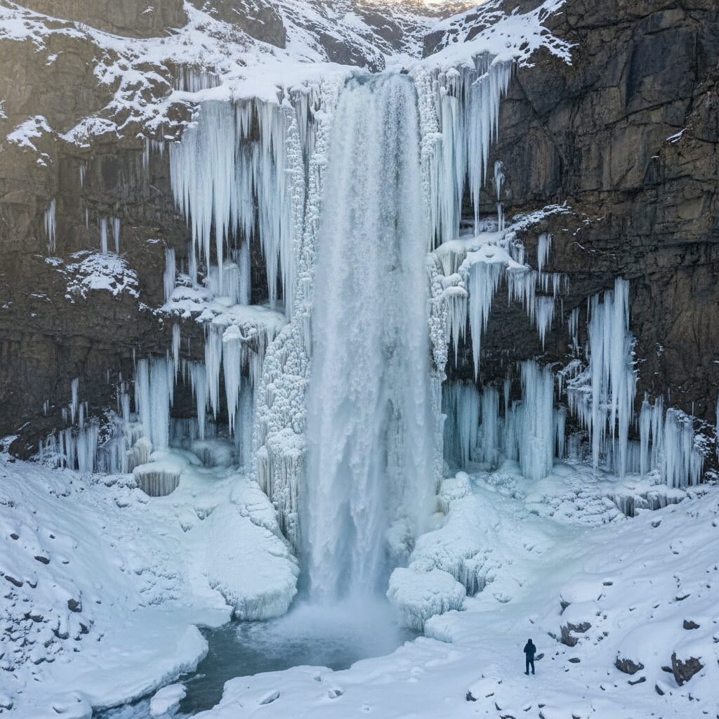 آبشار آب سفید الیگودرز زمستان | راهنمای بازدید عروس یخی 2 آبشار آب سفید الیگودرز زمستان