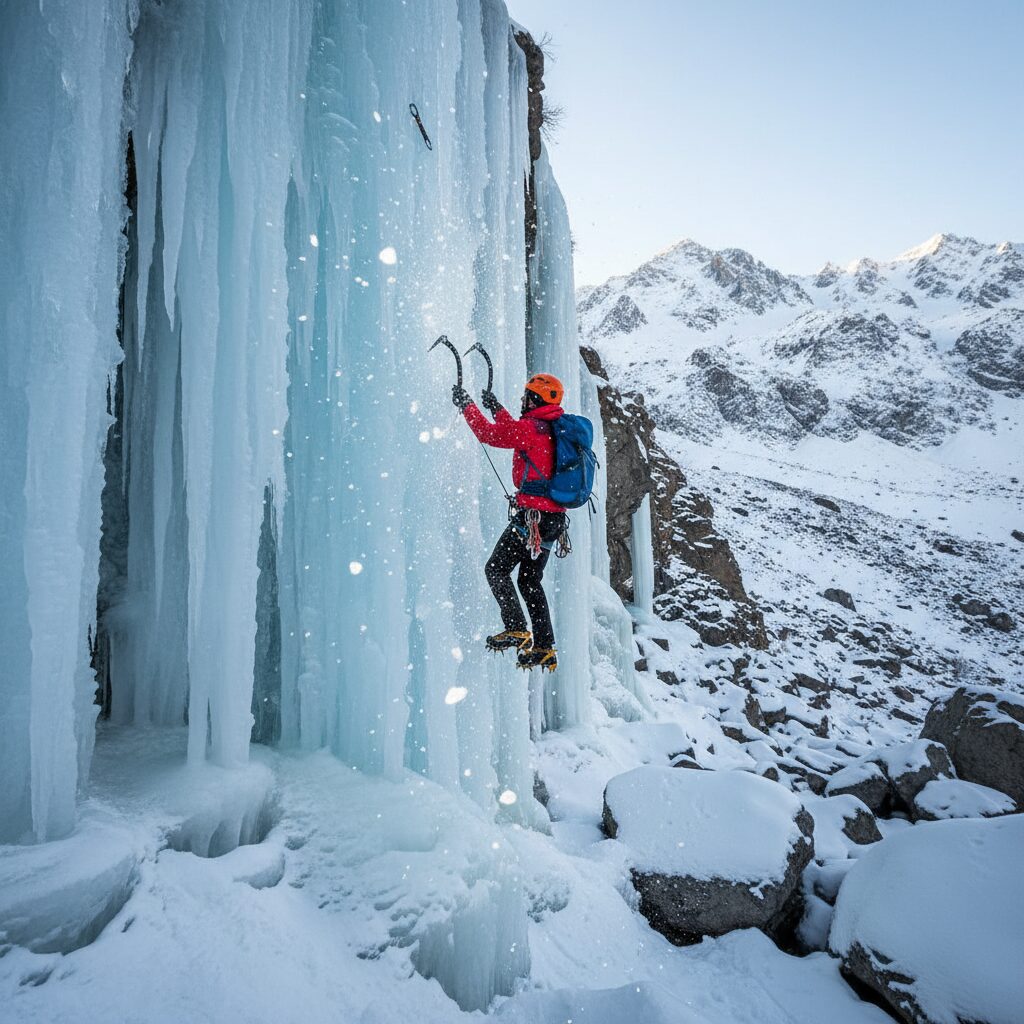 یخ نوردی در آبشار آبنیک از مبتدی تا حرفه‌ای