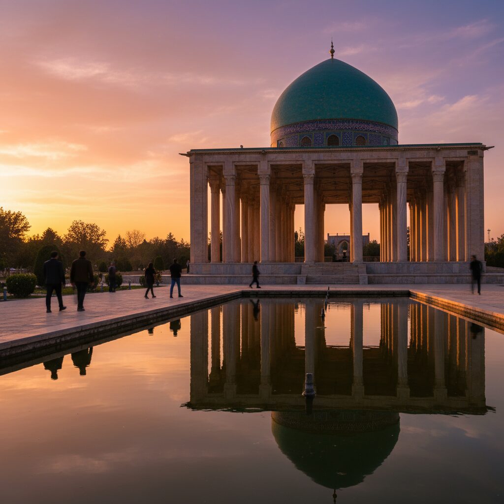 آرامگاه سعدی در شب