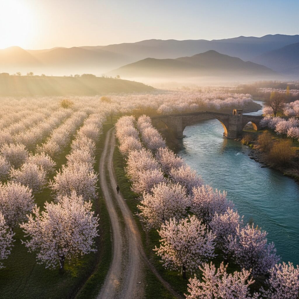 شکوفه های بادام سامان | راهنمای سفر به پایتخت بادام ایران 2 شکوفه های بادام سامان
