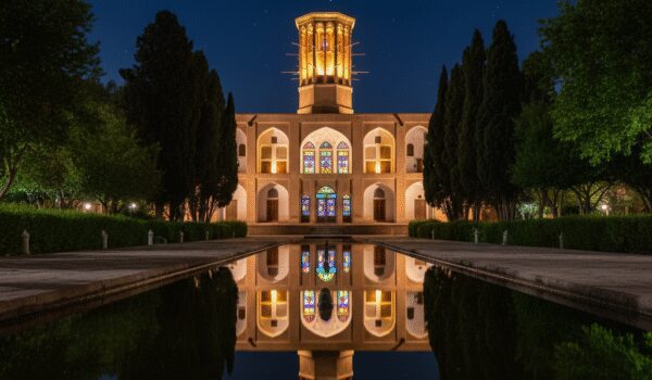 visiting dolat abad garden at night